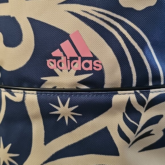 NWT ADIDAS x FARM Rio Collab nylon Backpack floral Blue and white - Picture 3 of 7